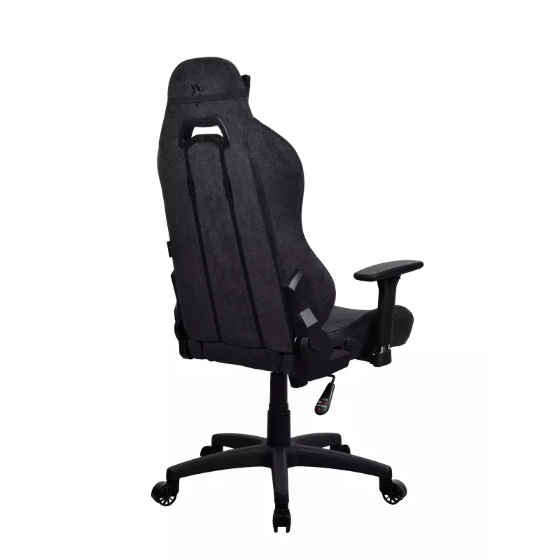 Arozzi Torretta Soft Fabric herná stolička – úplne čierna, kovový rám, trieda 4 plynová vzpera, 3D podrúčky