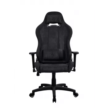 Arozzi Torretta Soft Fabric herná stolička – úplne čierna, kovový rám, trieda 4 plynová vzpera, 3D podrúčky