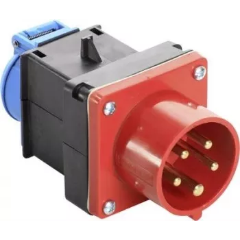 AS SCHWABE 400V 16A CEE na Schuko adaptérový kábel, 5-pol na 2-pol, 0,3m, IP44, čierny 60495