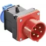 AS SCHWABE 400V 16A CEE na Schuko adaptérový kábel, 5-pol na 2-pol, 0,3m, IP44, čierny 60495