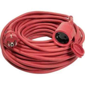 AS SCHWABE 60262 H07RN-F 3G1,5 mm² 20 m červený gumený predlžovací kábel so schuko konektorom a spojkou, IP44, 16 A, 230 V, 3680 W, exteriér, stavba, priemysel, poľnohospodárstvo, VDE certifikovaný