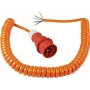 AS SCHWABE CEE špirálový kábel s CEE konektorom samec a otvoreným koncom (400V / 16A | IP44 | H07BQ-F 5G2.5 | 1m - 5m vyťahovací) - oranžový 70432