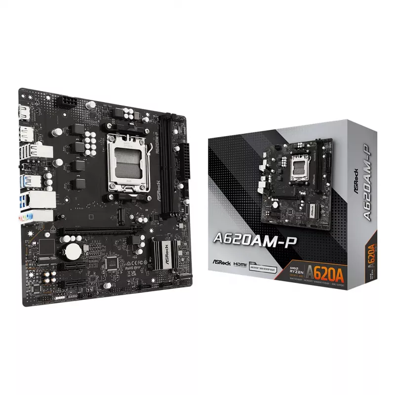 ASRock A620AM-P AMD A620 AM5 Micro ATX základná doska (DDR5, HDMI, DisplayPort, M.2)