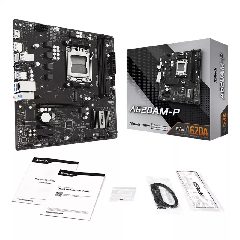 ASRock A620AM-P AMD A620 AM5 Micro ATX základná doska (DDR5, HDMI, DisplayPort, M.2)