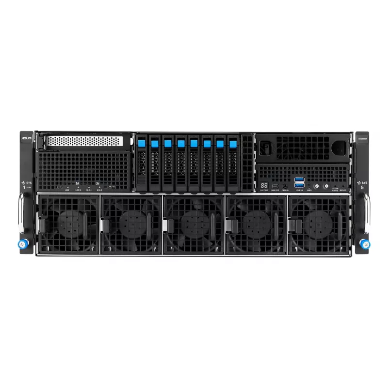 ASUS ESC8000A-E13X 4U rackový serverový platform AMD EPYC 9005 8xNVMe 2xM.2 2x10GbE 8xQSFP IPMI R3200W