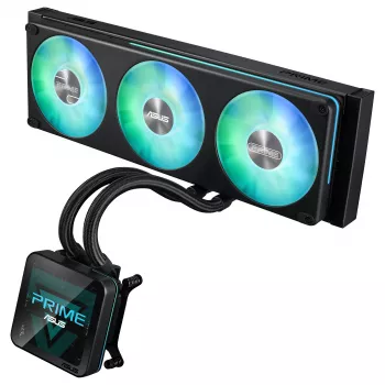 ASUS Prime SLC II 360 ARGB LCD AIO kvapalinový CPU chladič, 360-mm radiátor, 3 x 120-mm ARGB ventilátory, LGA 1851/1700/1200/115x/AM5/AM4