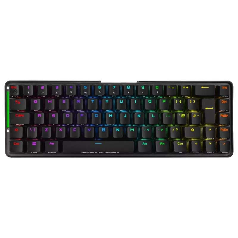 ASUS ROG Falchion NX mechanická herná klávesnica, 65% formát, ROG NX Red spínače, bezdrôtová/káblová, RGB podsvietenie, čierna