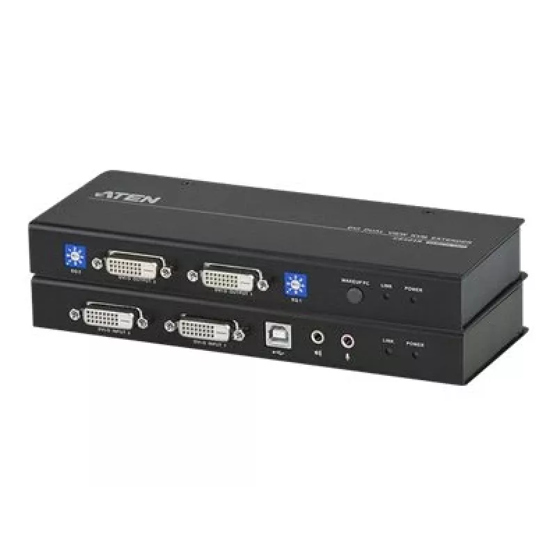 ATEN CE604-AT-G KVM extender – 2x DVI, audio, USB, RS-232, 60m