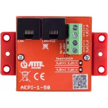 ATTE AEPI-1-50 pasívny PoE adaptér 1-kanál 10/100/1000 Mbps Gigabit Ethernet
