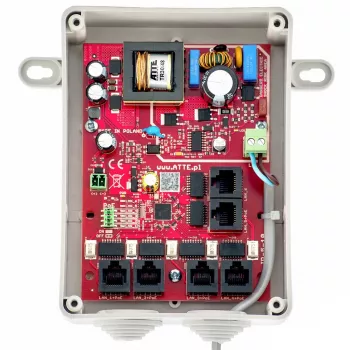 ATTE IPB-5-10A-S4 5-portový neupravovaný PoE+ switch, 4 PoE porty, 60W budget, 10/100 Mbps, desktop/nástenná montáž, kovové puzdro