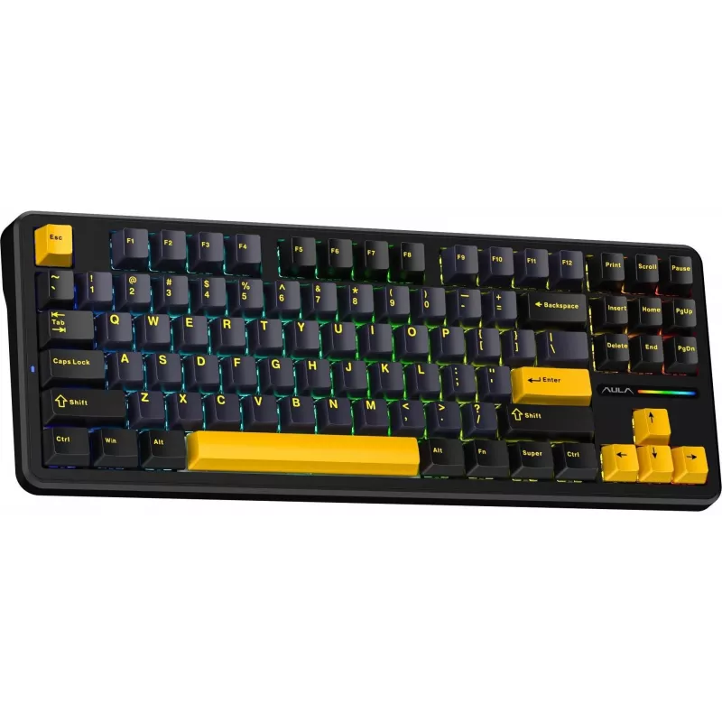 AULA Gasket F87 Thunder Black GrayWood RGB klávesnica