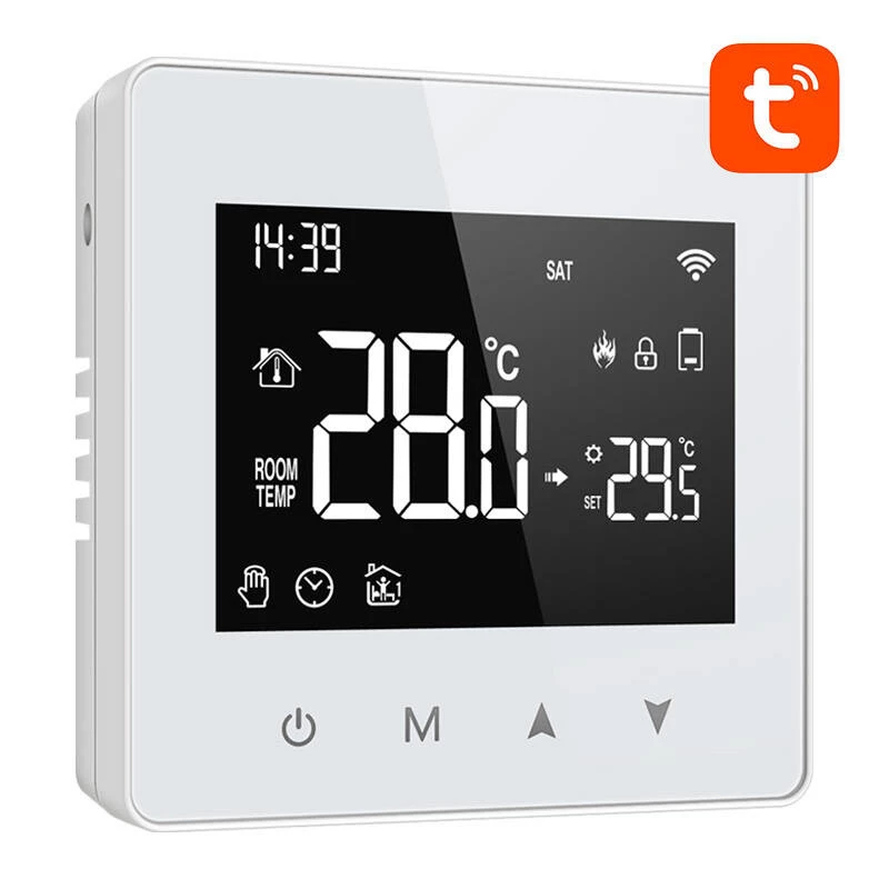 AVATTO WT198 WiFi smart termostat s LCD dotykovým displejom, kompatibilný s Tuya Smart Life, Alexa, Google Assistant