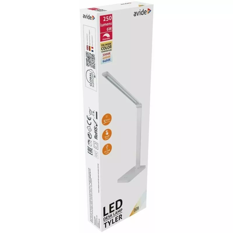 Avide LED stolová lampa Tyler biela 6W 250lm