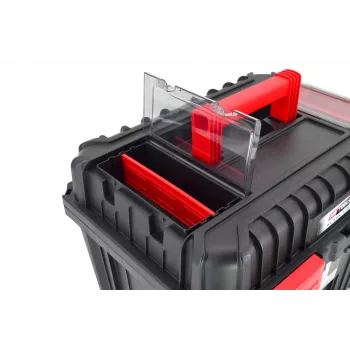 AWTOOLS AW30533BL 12-dielny organizér na náradie s priehľadným vekom, čierny