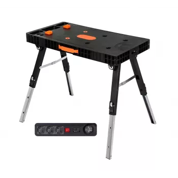 AWTOOLS skladací 5-in-1 pracovný stôl so zásuvkovou lištou