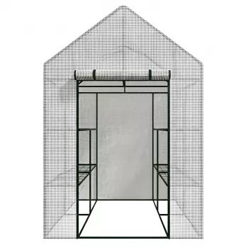 AWTOOLS záhradný skleník biely 143x143x195cm