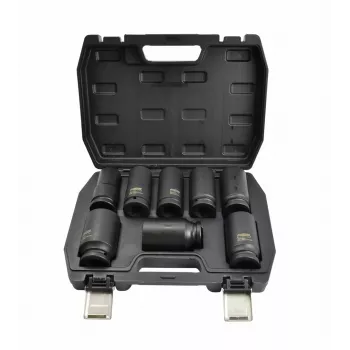 AWTOOLS sada nástrčných kľúčov 3/4 palca 8-dielna hlboká dlhá 24-38mm Black Line