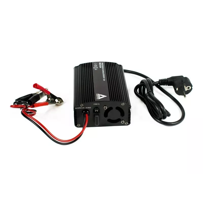 AZO Digital 12V 10A 3-stupňová automatická nabíjačka batérií pre olovené batérie (230V AC vstup, EU konektor)