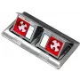 BACHMANN Mini Floor Box 2x3M – Dvojitá stolová a podlahová box pre 45x45-mm moduly, sklopné veko, sivá