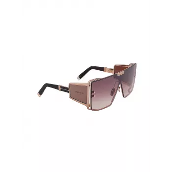 Balmain BPS-102M-146 unisex slnečné okuliare - čierna so zlatými tónmi, šedé tónované, 61/14/145 mm