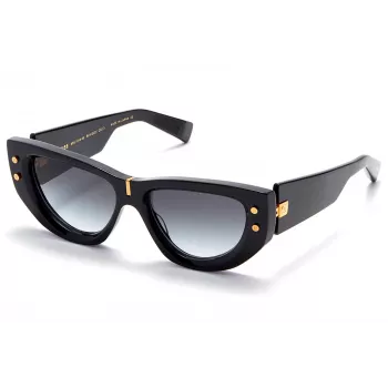 Balmain BPS-151A-55 dámske slnečné okuliare čierny acetát sivé polykarbonátové sklo 55 mm