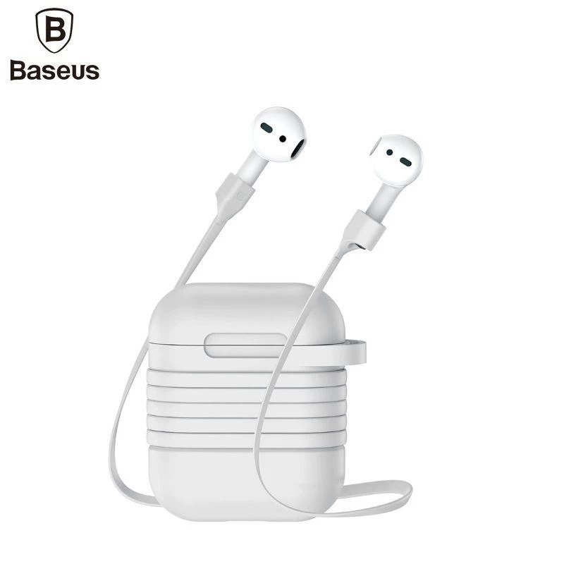 Baseus Apple silikónové ochranné puzdro s magnetickým remienkom pre AirPods Pro 2, sivé