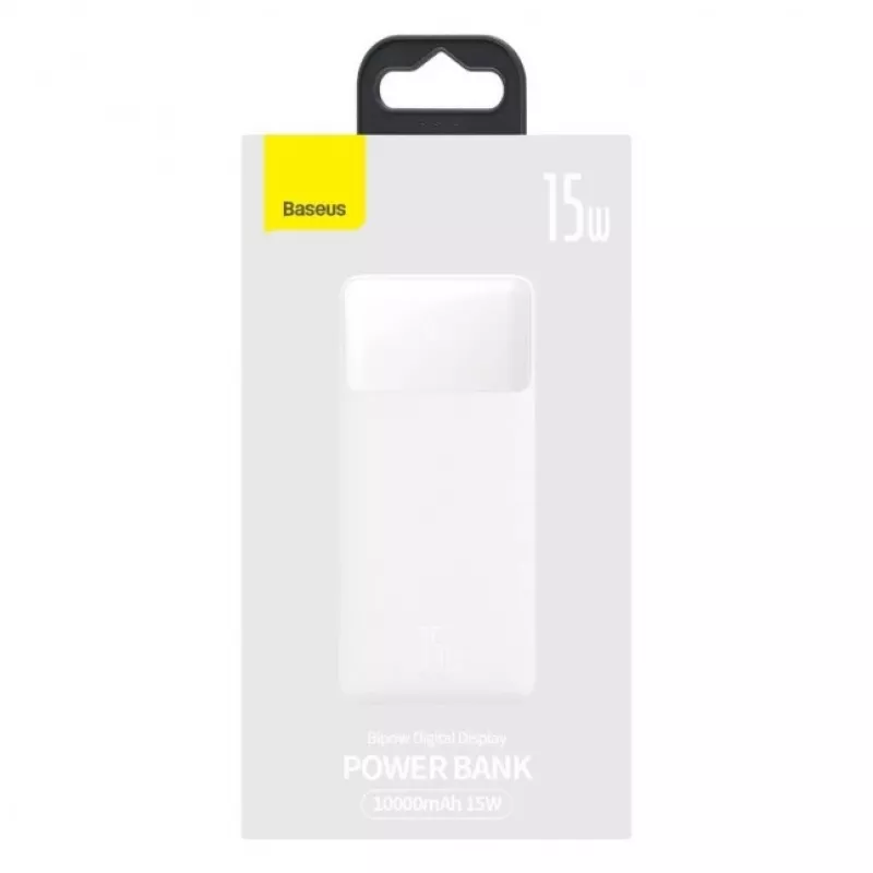 Baseus Bipow powerbanka s displejom 10000mAh 15W (Overseas Edition) biela