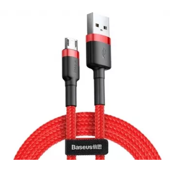 Baseus Cafule kábel, robustný nylonový oplet, USB / Micro USB QC3.0 2.4A 1M červený