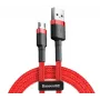 Baseus Cafule kábel, robustný nylonový oplet, USB / Micro USB QC3.0 2.4A 1M červený
