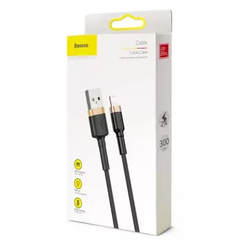 Baseus Cafule Lightning kábel 2A 3m zlatý/čierny (CALKLF-RV1)
