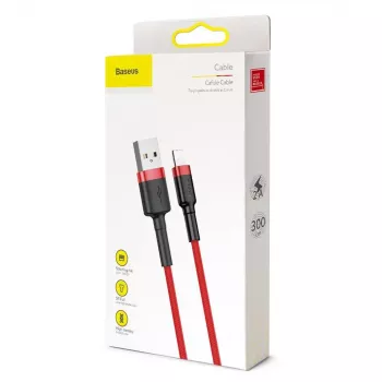 Baseus Cafule Lightning kábel 2A 3m červený/čierny (CALKLF-R09)