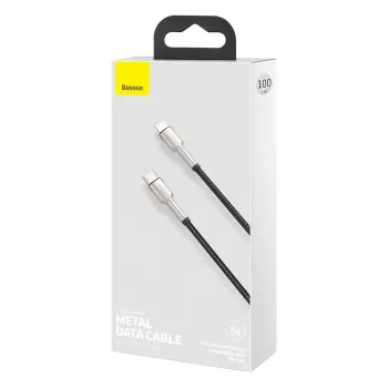 Baseus Cafule Series kovový USB-C na Lightning kábel PD 20W 1m čierny