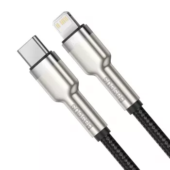 Baseus Cafule Series kovový USB-C na Lightning kábel PD 20W 1m čierny