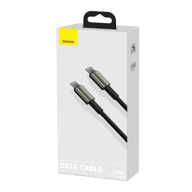 Baseus Tungsten Gold kábel USB-C na USB-C, 100W, 1 m, čierny