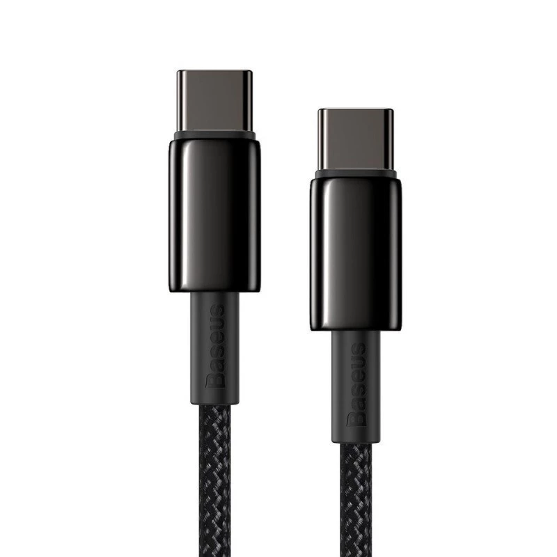 Baseus Tungsten Gold kábel USB-C na USB-C, 100W, 1 m, čierny