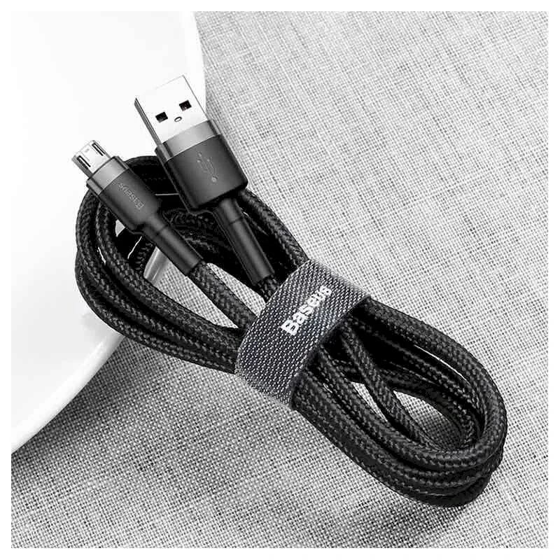 Baseus Cafule USB 2.0 Type-A na Micro B konektor samec-konektor samec kábel 2m (čierny)