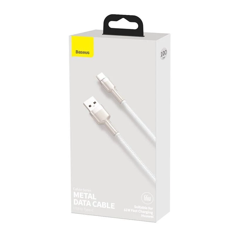 Baseus Cafule USB-A na USB-C kábel, 66W, 1m, biely