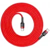 Baseus Cafule USB-C na USB-C PD 2.0 60W Flash nabíjací kábel, 2m, červená (CATKLF-H09)