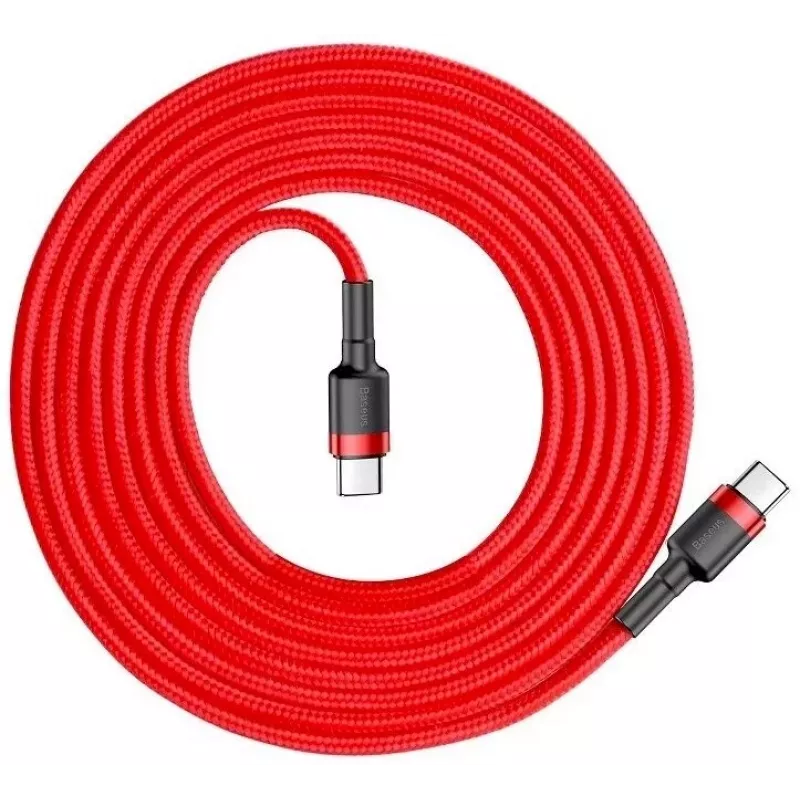 Baseus Cafule USB-C na USB-C PD 2.0 60W Flash nabíjací kábel, 2m, červená (CATKLF-H09)
