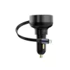 Baseus auto nabíjačka Enjoyment Pro rýchla nabíjačka Type-C samica, Lightning samec (0,75 m) vstavaný sťahovací kábel, 55W čierna EU