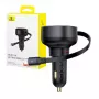 Baseus auto nabíjačka Enjoyment Pro rýchla nabíjačka Type-C samica, Lightning samec (0,75 m) vstavaný sťahovací kábel, 55W čierna EU