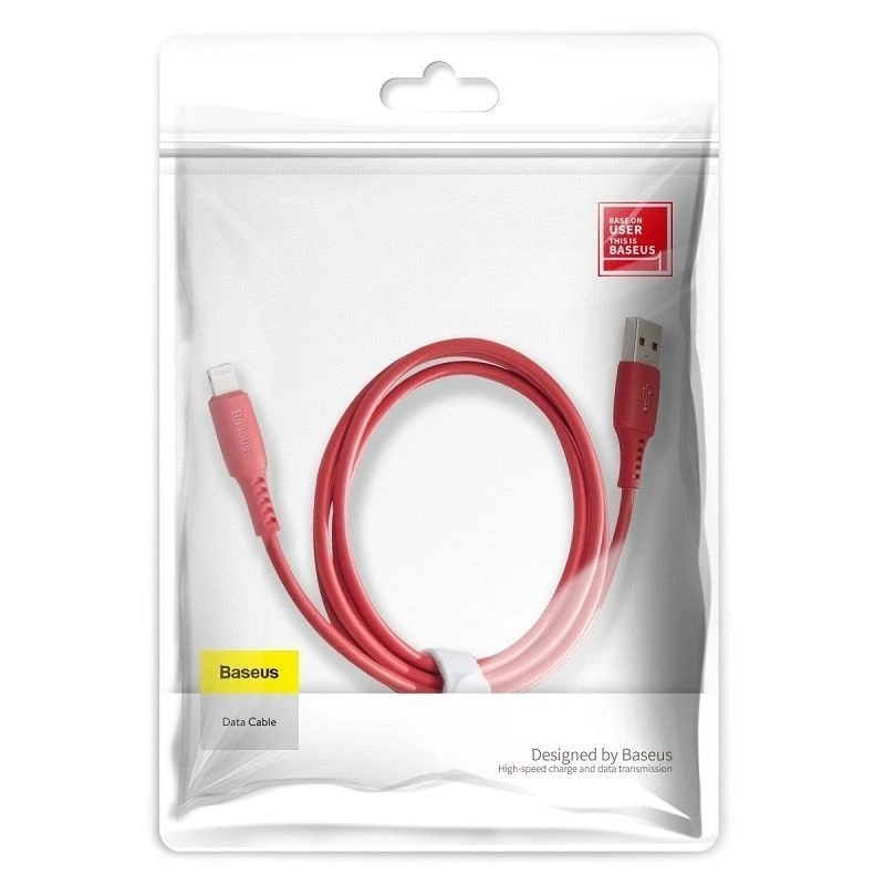 Baseus Colorful kábel USB-A na Lightning 2.4A 1.2m červený