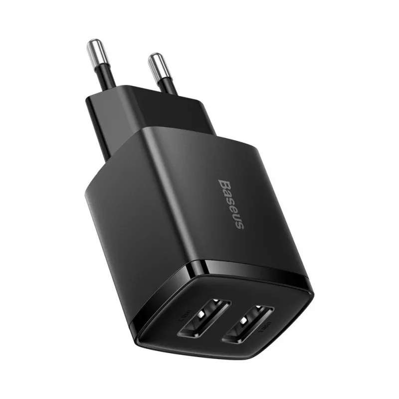 Baseus kompaktná nabíjačka 2x USB 10.5W čierna