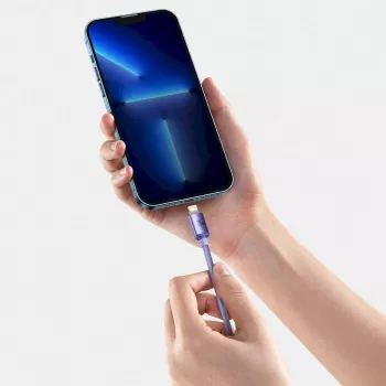Baseus Crystal Shine Series USB-C na Lightning rýchlonabíjací dátový kábel 20W 1,2m fialová (CAJY000205)