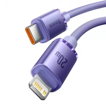 Baseus Crystal Shine Series USB-C na Lightning rýchlonabíjací dátový kábel 20W 1,2m fialová (CAJY000205)