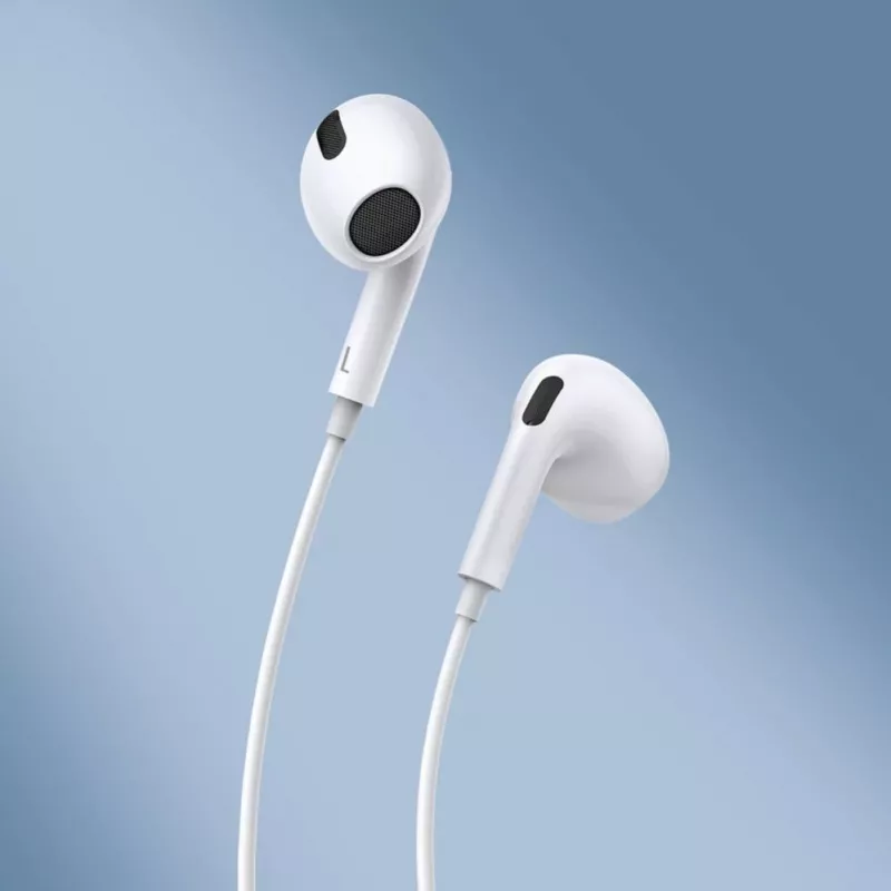 Baseus Encok C17 In-Ear káblové slúchadlá s USB Type-C mikrofónom biela (NGCR010002)