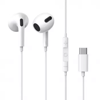 Baseus Encok C17 In-Ear káblové slúchadlá s USB Type-C mikrofónom biela (NGCR010002)