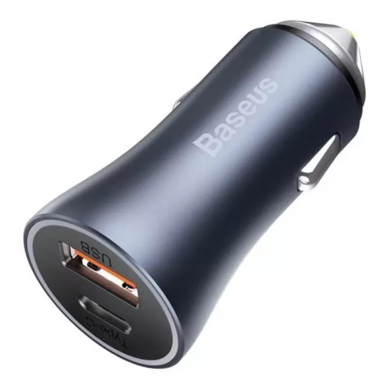 Baseus Golden Contactor Pro auto nabíjačka 40W USB-A USB-C QC4.0+ PD SCP sivá