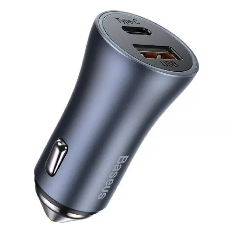 Baseus Golden Contactor Pro auto nabíjačka 40W USB-A USB-C QC4.0+ PD SCP sivá
