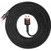 Baseus Lightning Cafule kábel 2A, 3m červený/čierny (CALKLF-R91)